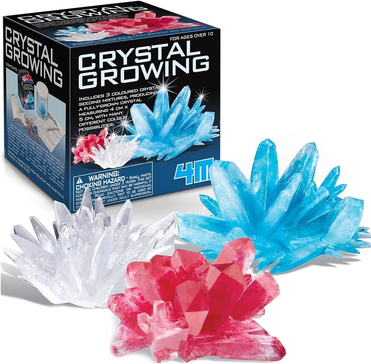 Educational Crystal Growing Science Kit – 3 Color Crystals for Young Scientists