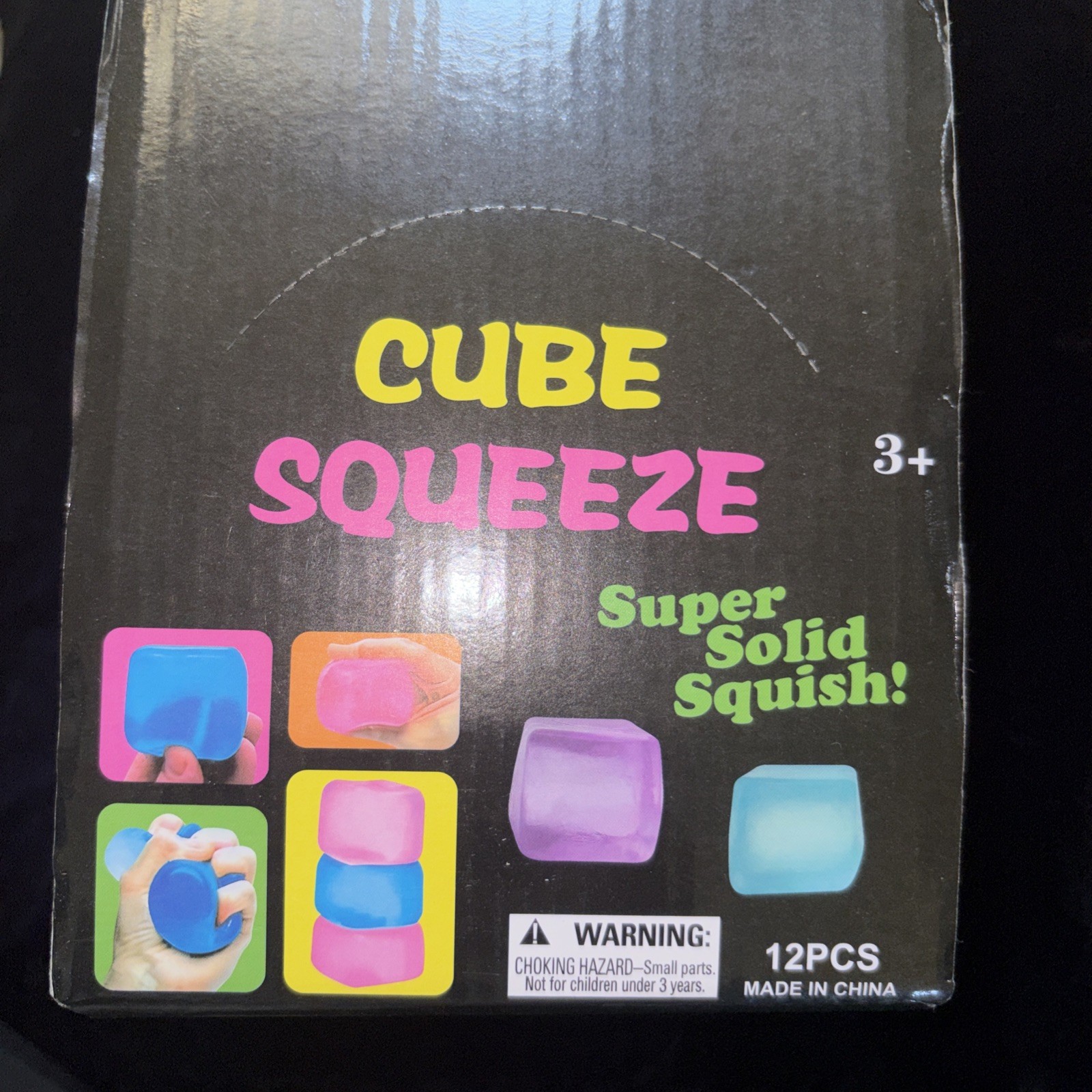 Lot Of 12 New Cube Squeeze SOLID Squish BLUE PURPLE PINK ORANGE Fast Ship 🧊