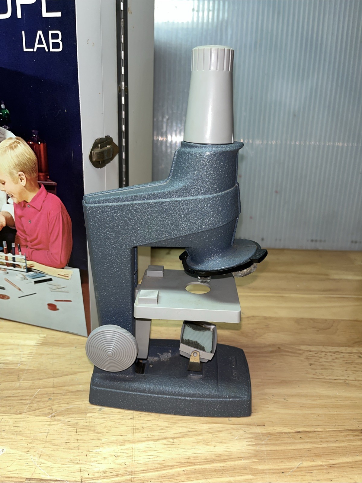 1960’s Skilcraft (Skil Craft) Microscope Lab EMPTY Metal Box W/Microscope Only