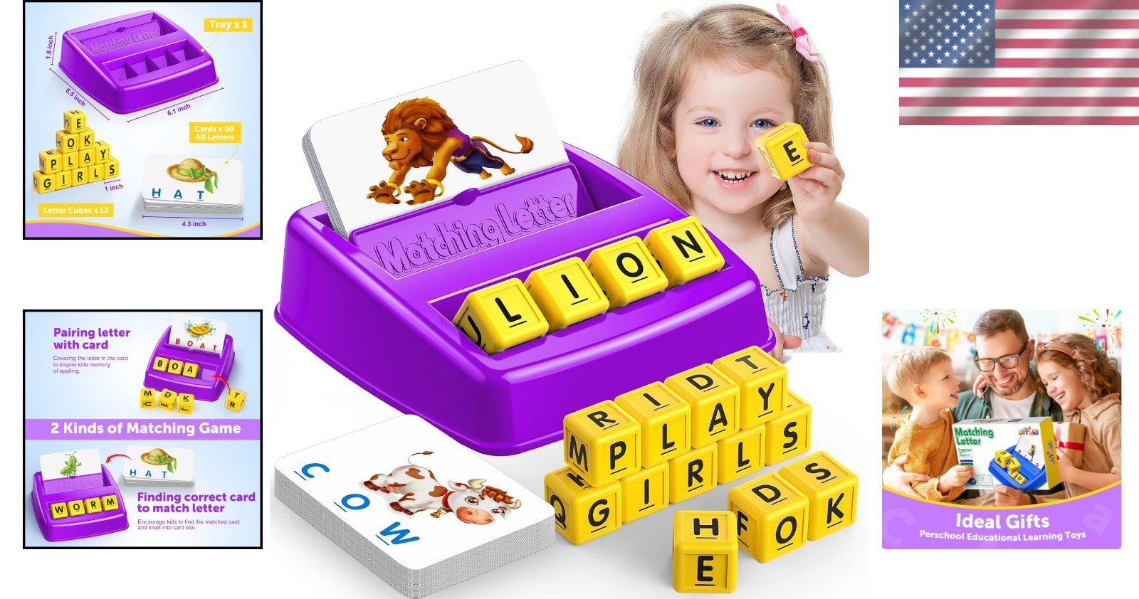 Interactive Letter Matching Game for Kids Ages 3-8 – Develops Spelling Skills