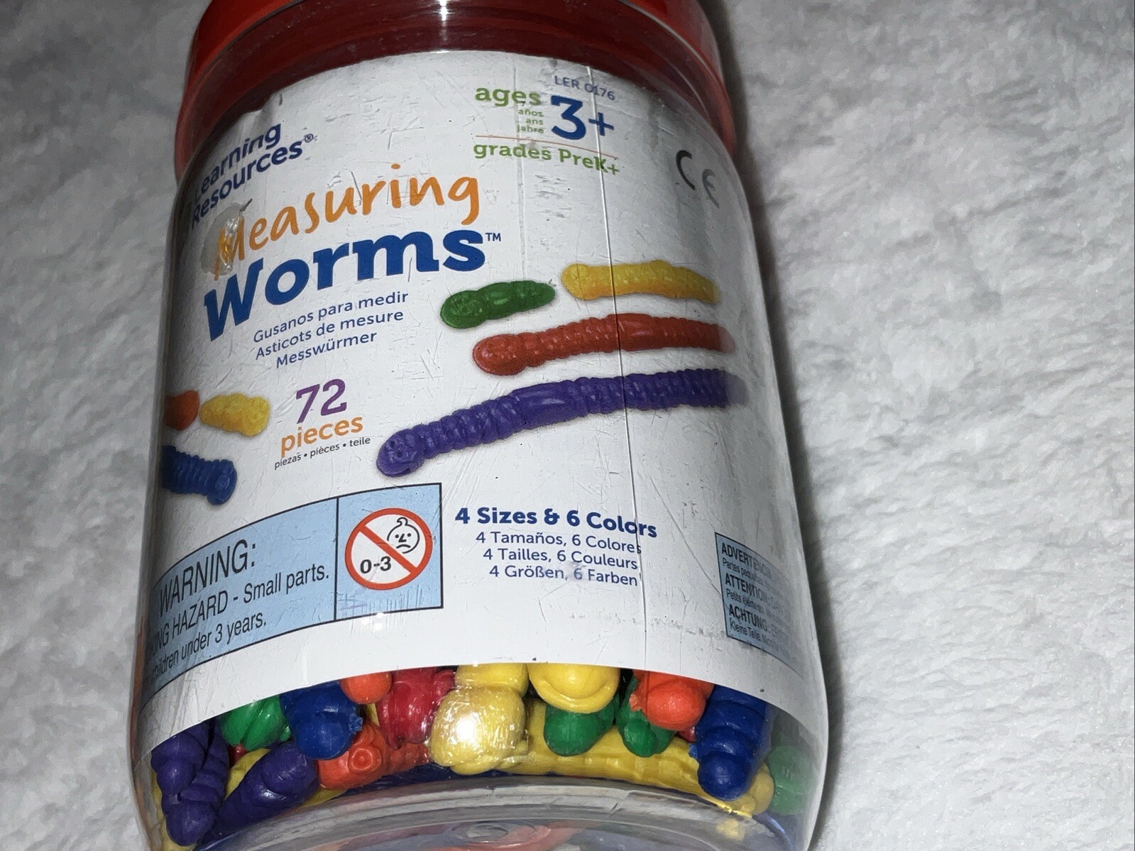 Learning Resources Measuring Worms 72 Pieces, Ages 3+ Toddler Learning Brand New