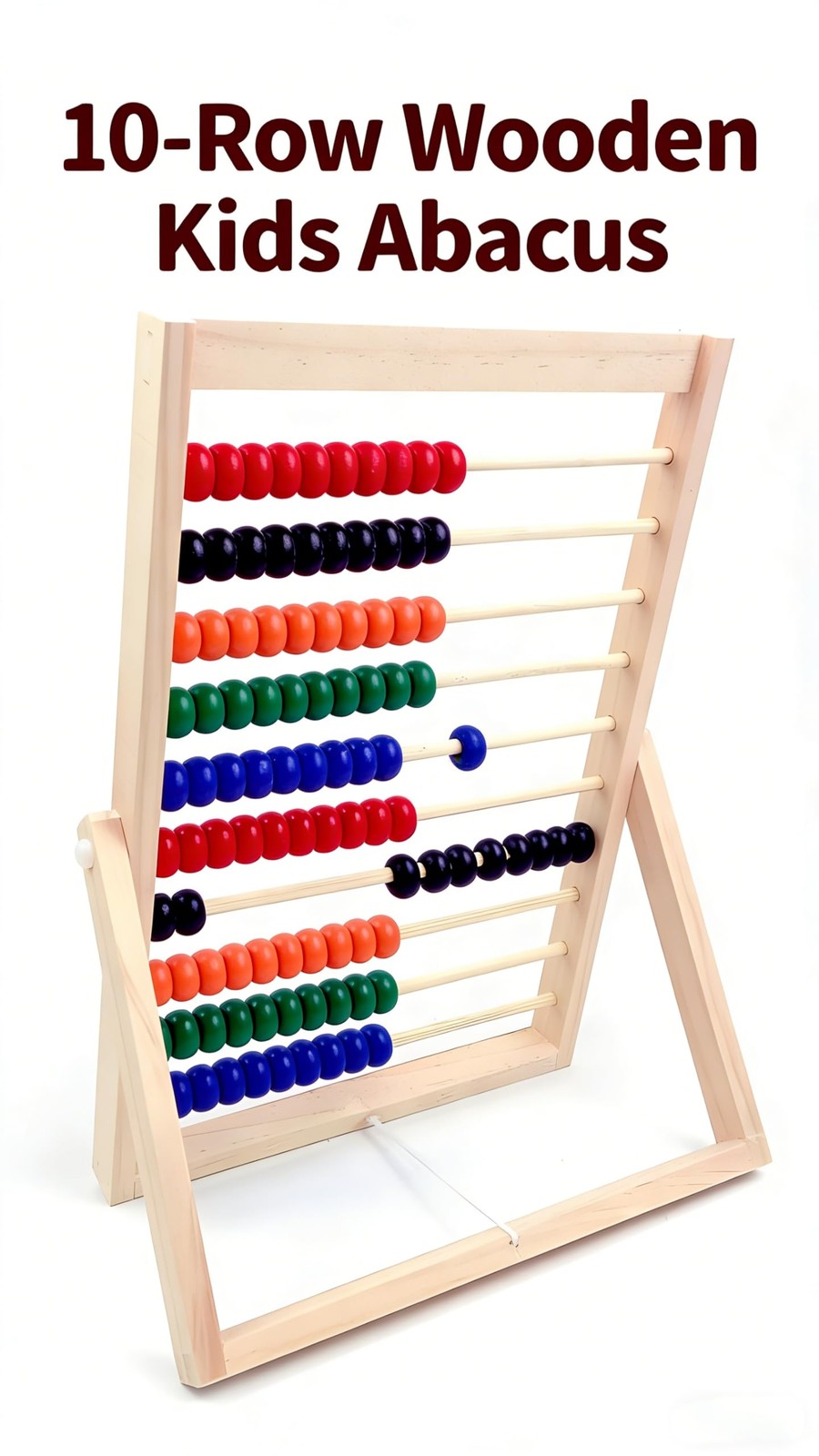 MAGIKON Wooden Abacus, 10 Rows Counting Frame 11.5in for Math | Wood, 11.5in, 10