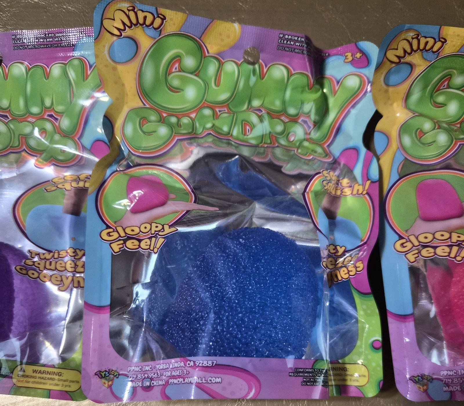 GUMMY GUMDROPS SOFT SQUISH TOYS LOT OF 4 FULLSIZE 2.5 INCHES EACH PPNC NEW