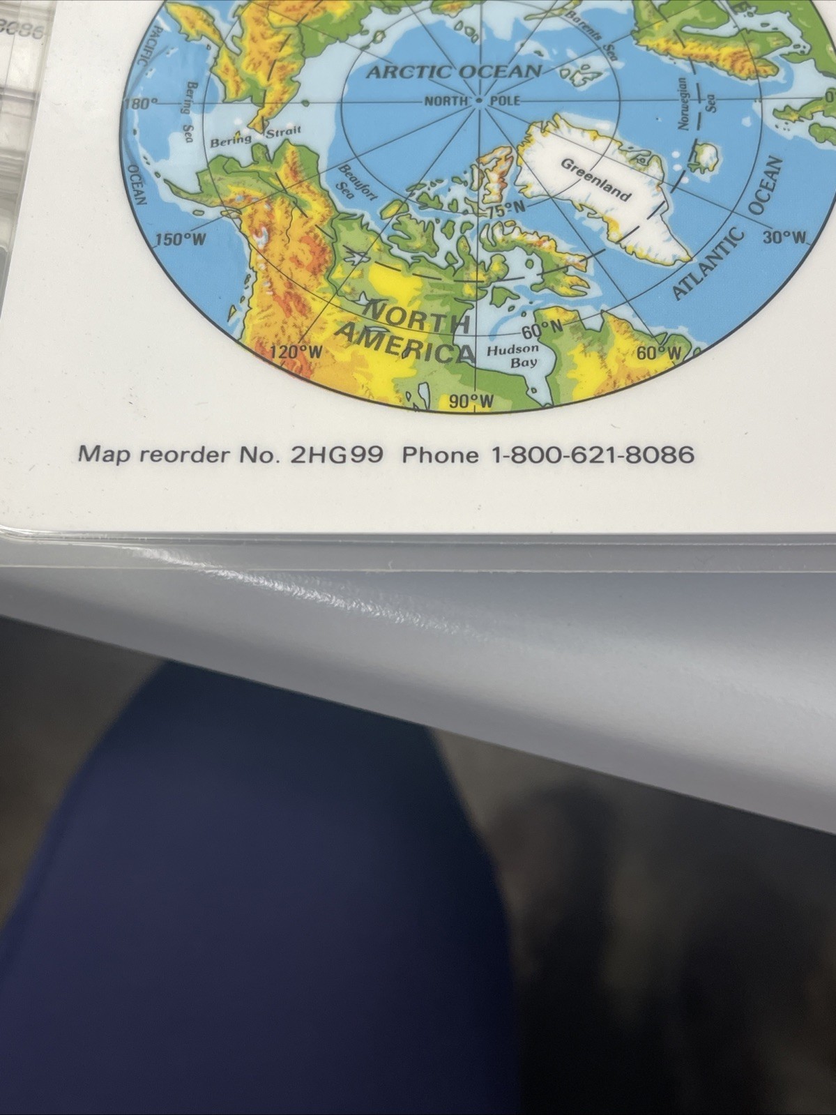 NYSTROM MAPS -WORLD # 2HG99- DOUBLE SIDED LAMINATED 22.5X17.5