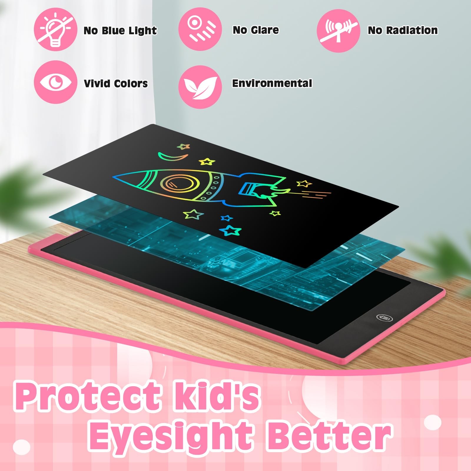 cimetech LCD Writing Tablet, Toddler Girl Toys for 1-3 12 Inch, 12” Pink