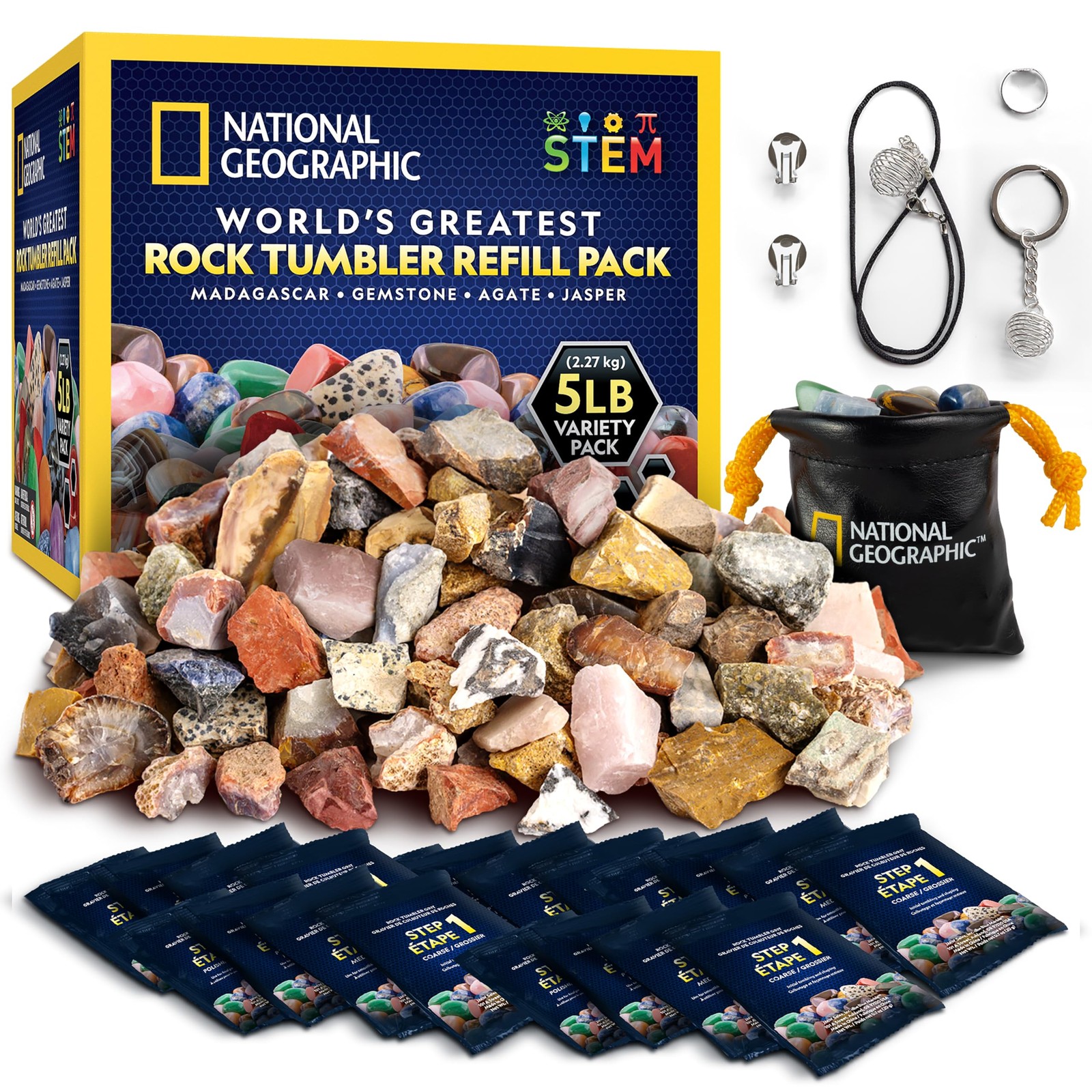 Blue Marble National Geographic Rock Tumbler Refill Kit – 5 Lb. Mix Of Rocks