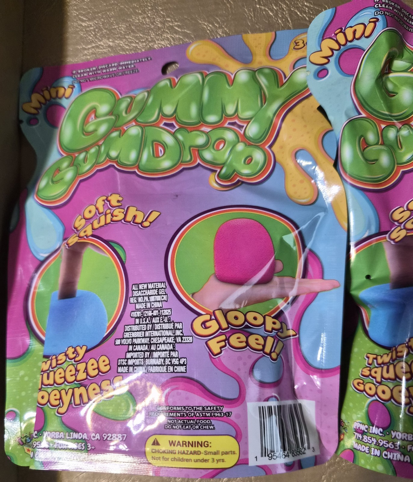 GUMMY GUMDROPS SOFT SQUISH TOYS LOT OF 4 FULLSIZE 2.5 INCHES EACH PPNC NEW