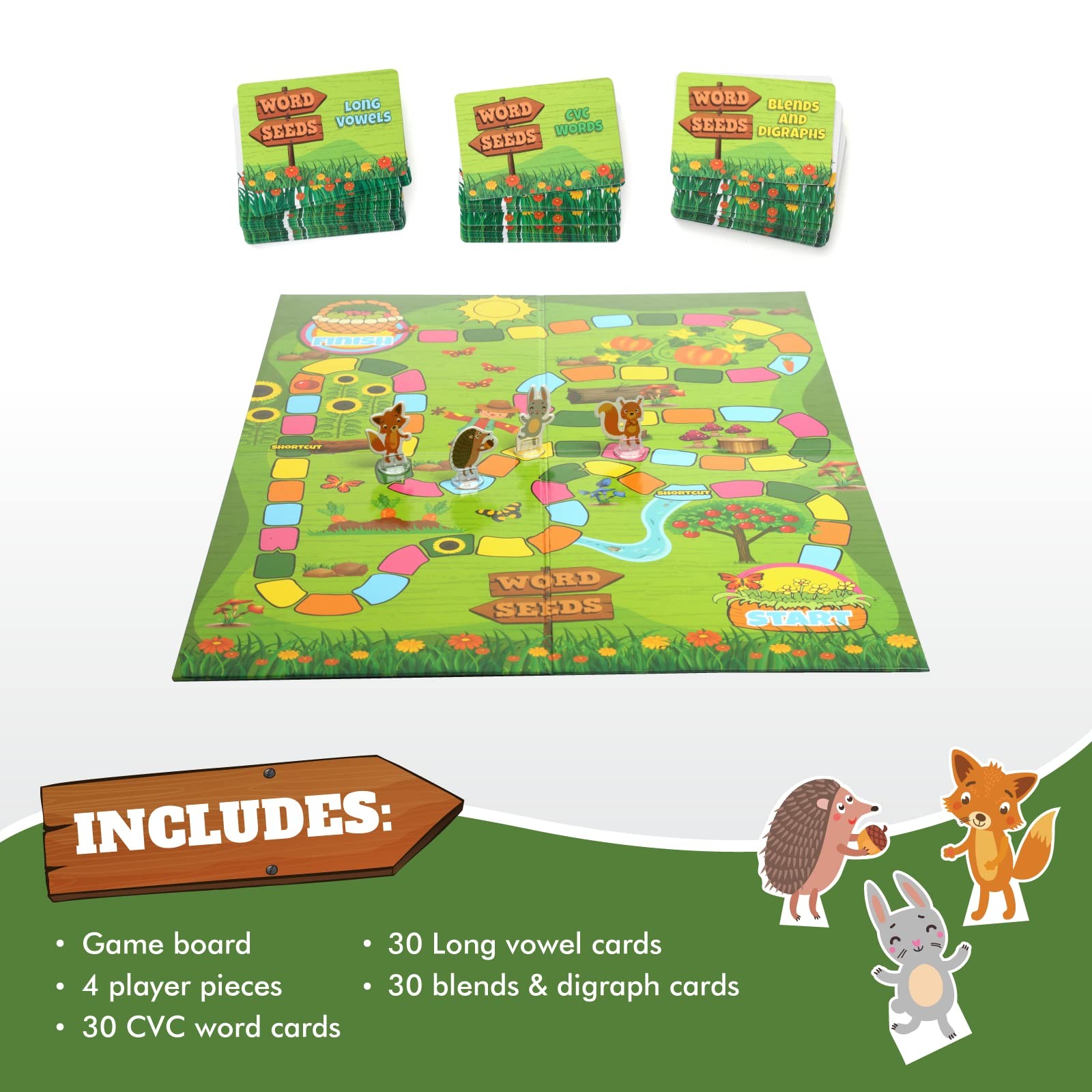 Word Seeds Phonics Game – Fun Reading & Board Games for Ages 4-8, Learn to Re…