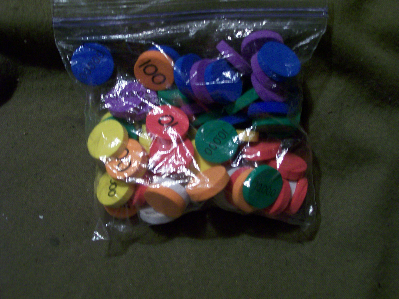 SDE Singapore Math Place Value Foam Color Coded 70 Count Set