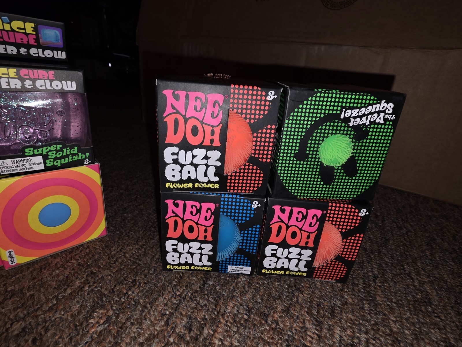 ULTIMATE NeeDoh Sensory Toy Lot Giant Nice Berg Glitter Glow Cube Mochi Squishy