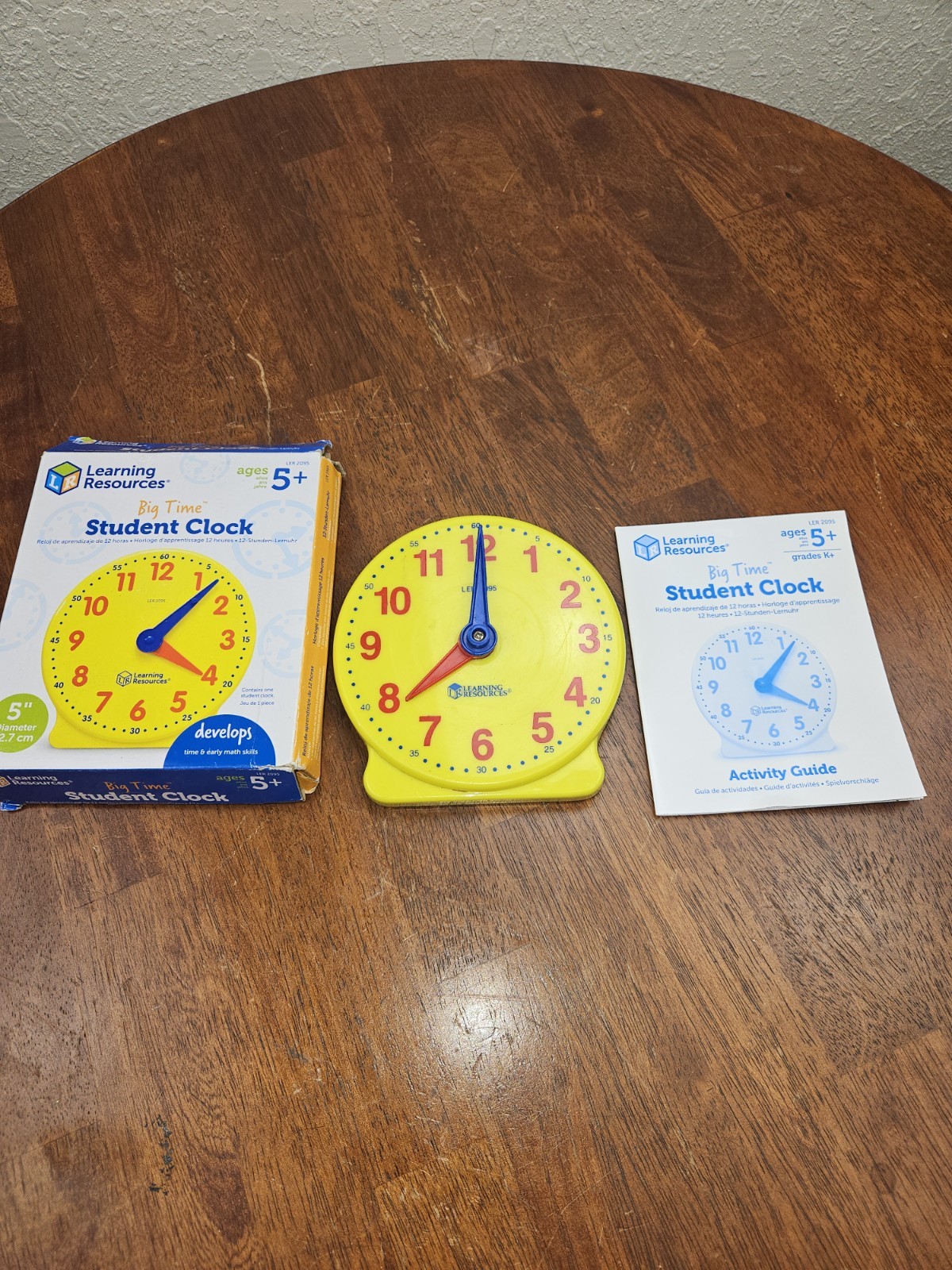 Used Learning Resources Big Time™ 12-Hour Demonstration Clock – Missing Stand