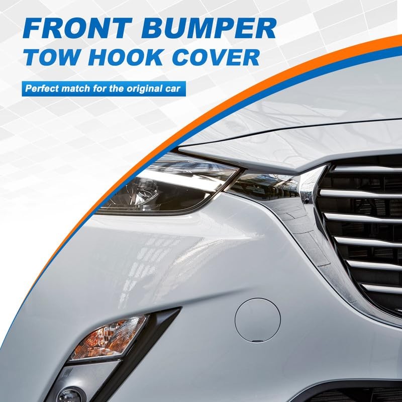 Car Front Bumper Tow Hook Cover Cap Towing Eye Fit for Red Right Passenger Side