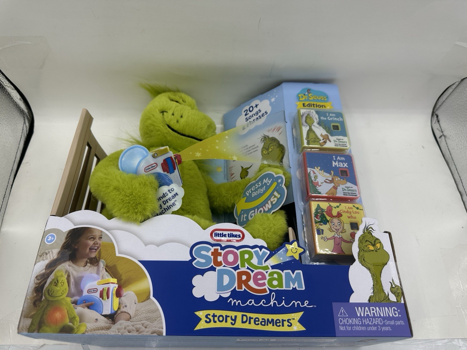 Little Tikes Story Dream Machine The Grinch Plush & 3 Books Dr Seuss Edition New