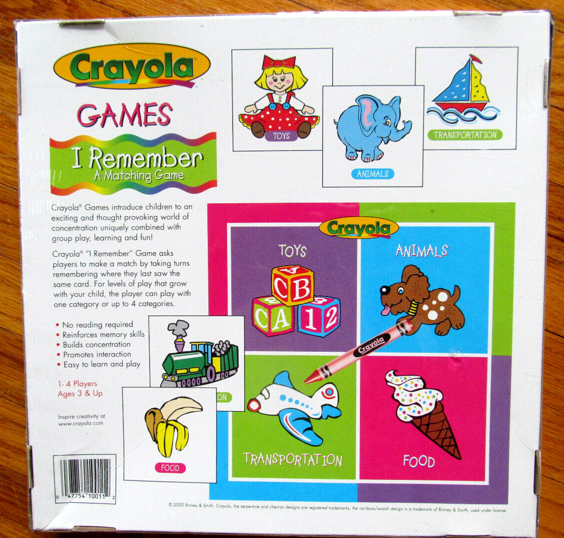 CRAYOLA Games I Remember Matching Spinner Game New Sealed Box Ages 3+