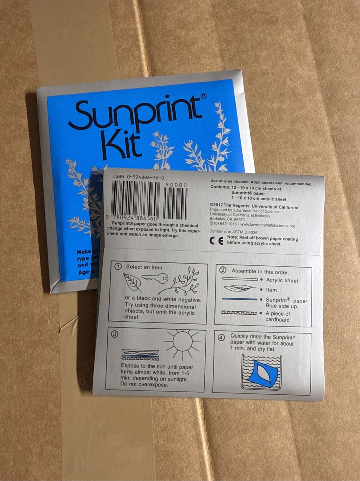 SunPrint Kit Solar Print Paper 12 Sheets Of 10x10cm (4in x 4 in), Pack Of 2 New
