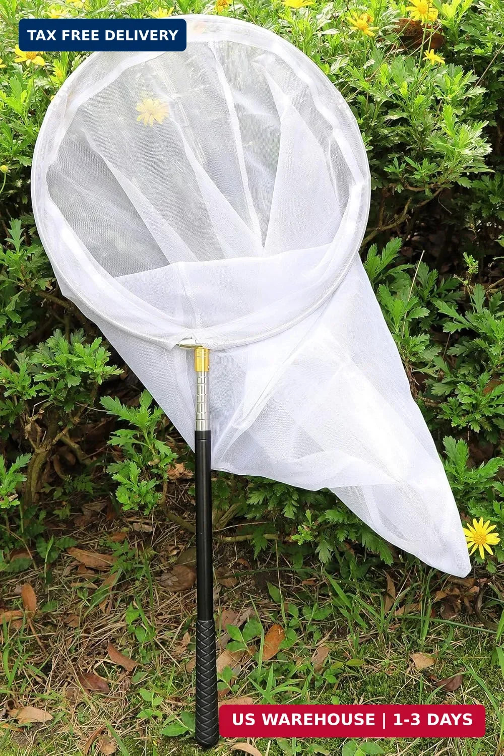 Professional Insect and Butterfly Net with 14″ Ring, 26″ Net Depth, 59″ Telescop