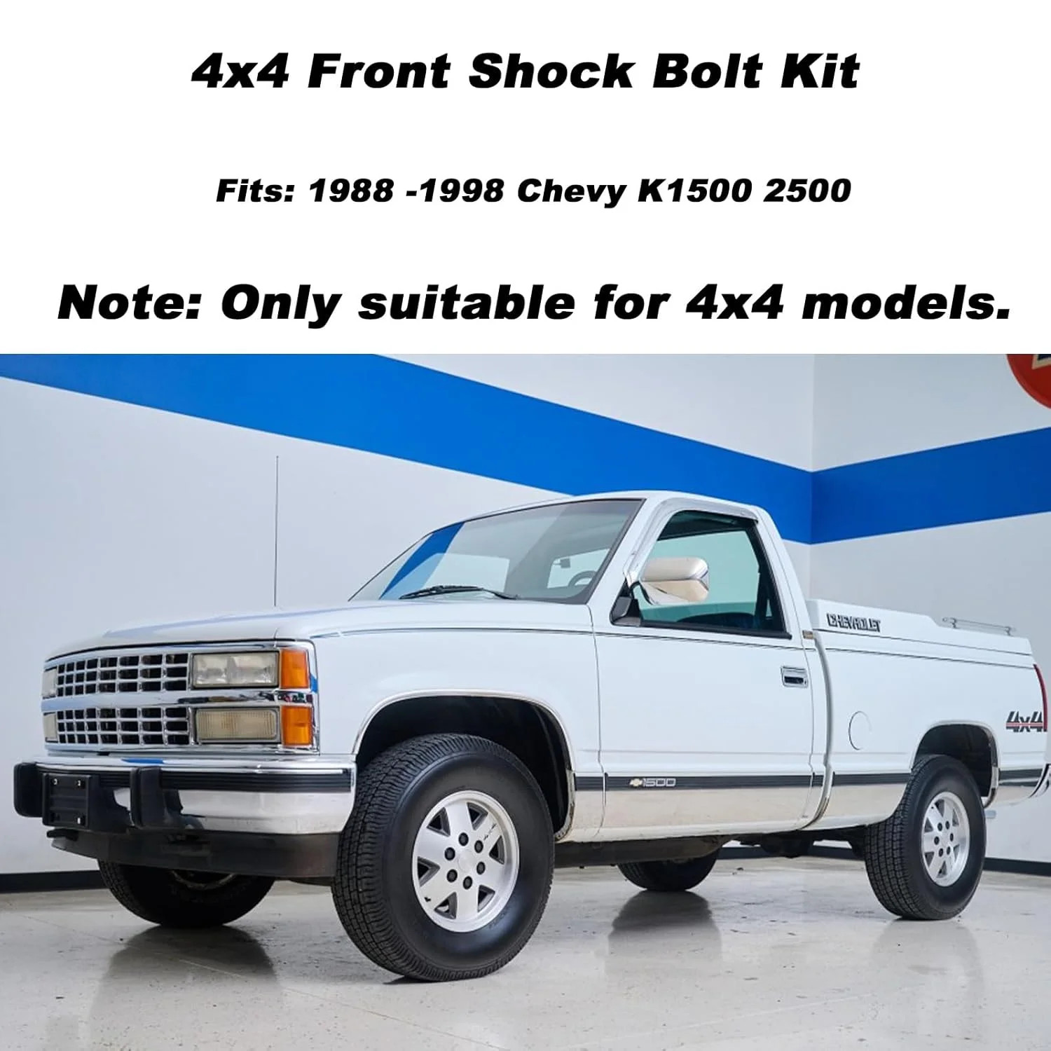 for Chevy 4×4 Front Shock Bolt Kit 1988-1998 K1500 K2500-4X 10.9 Hardened Upper