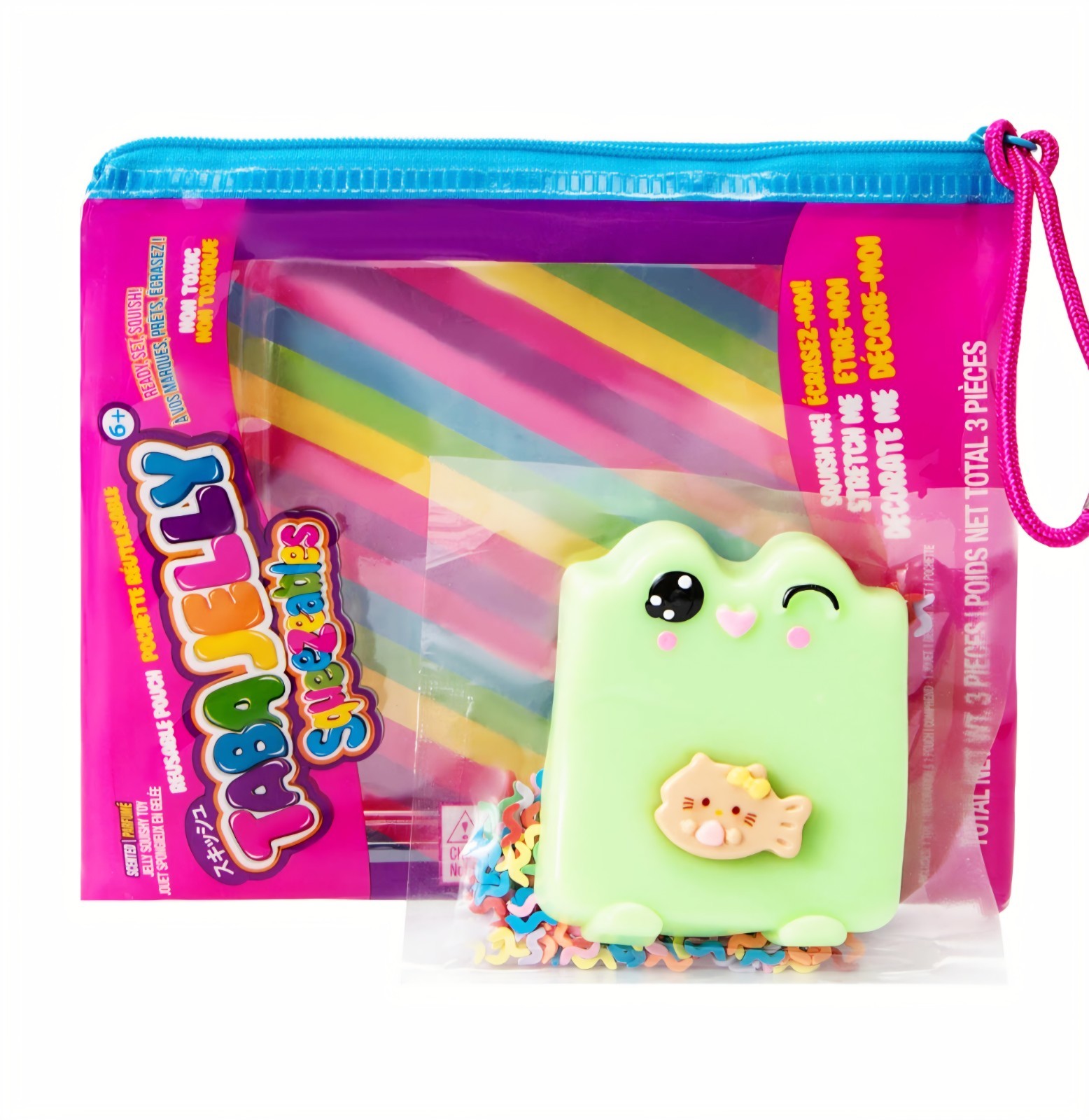 Taba Jelly Squeezeables Green Frog Squishy, Freddie Froggie Squishi Squeeze Toy
