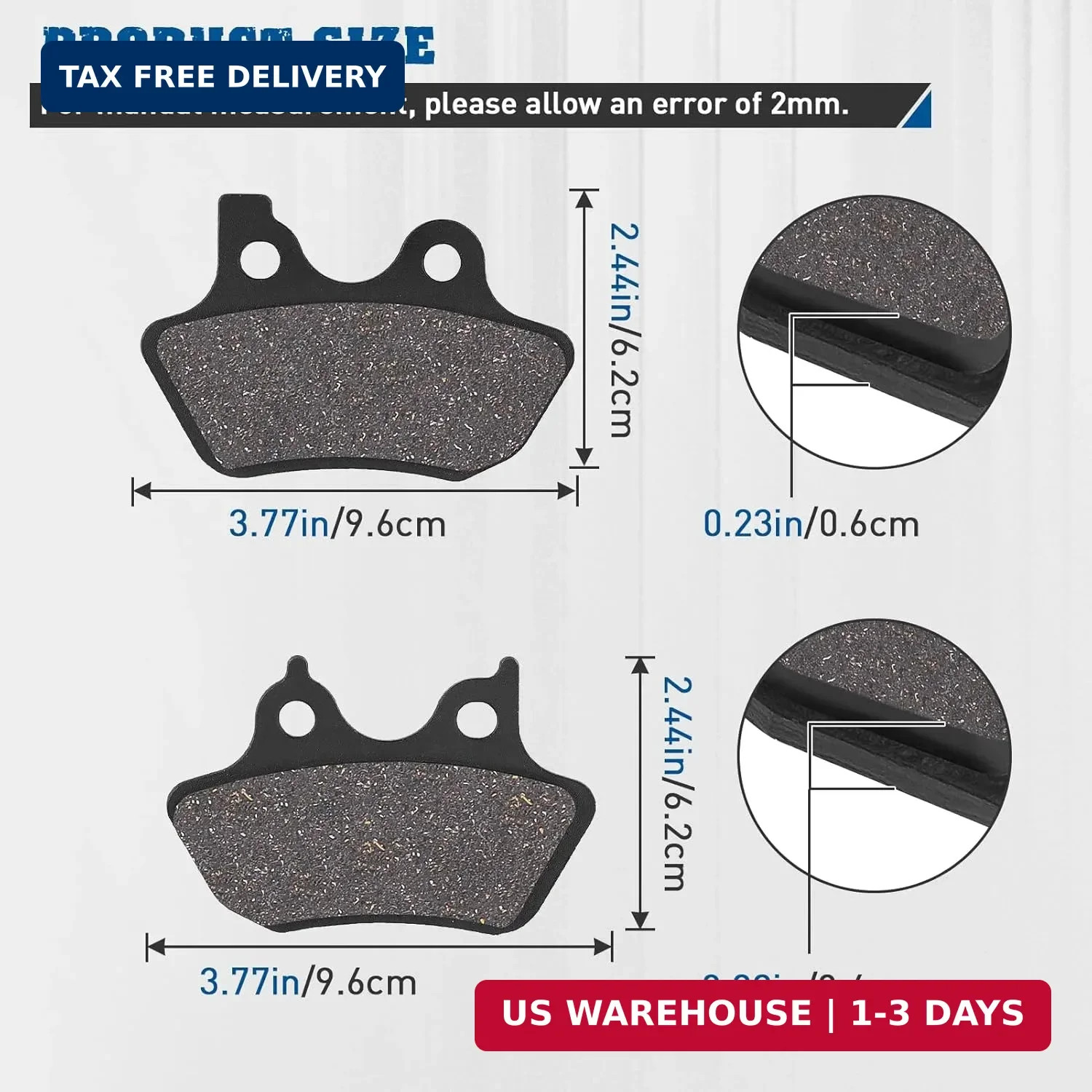 Brake Pads for Harley Davidson Road King Electra Glide Road Glide 2000-2007, Dyn