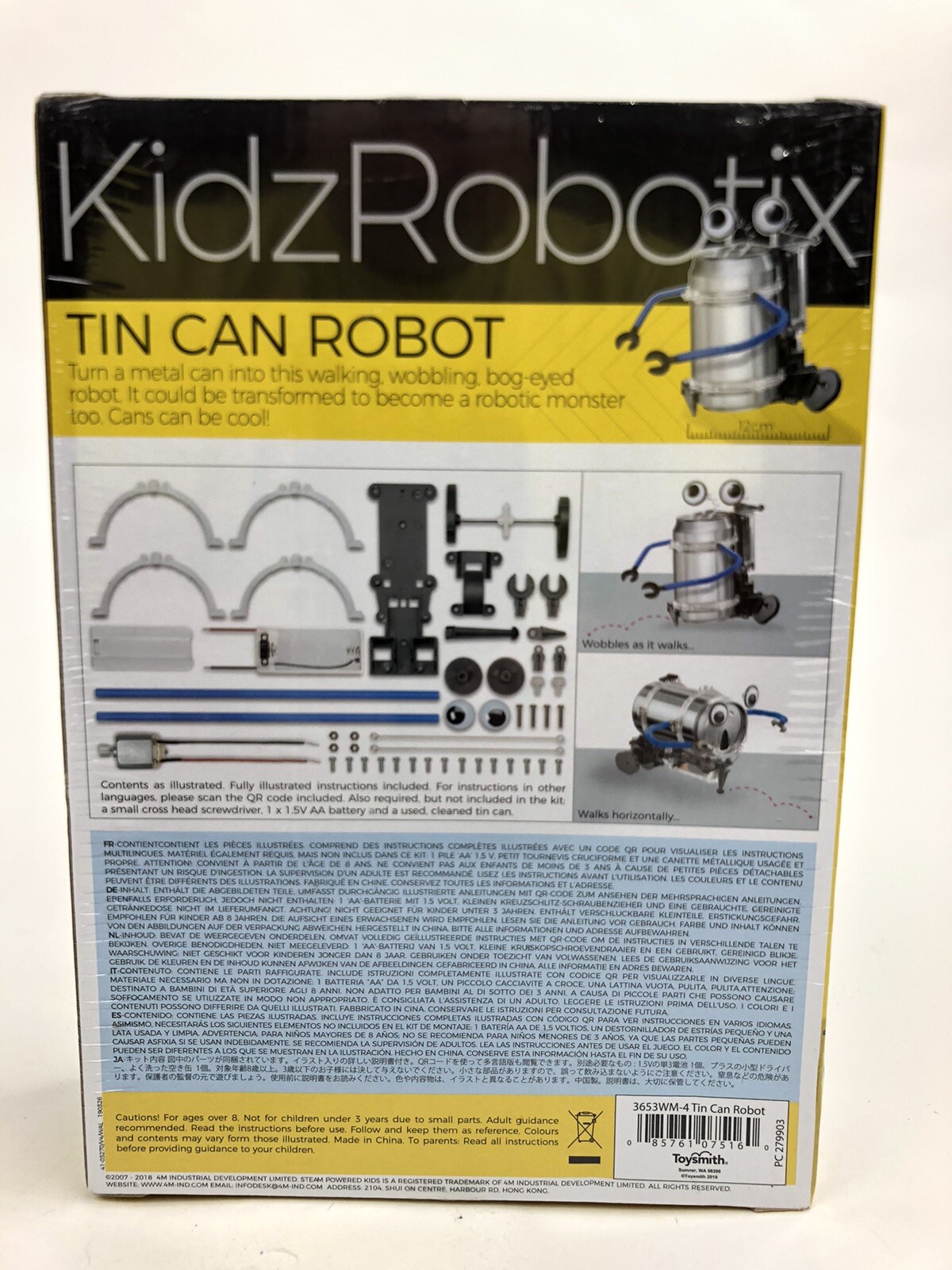 KidzRobotix Tin Can Robot Kit Educational Gift Toy Fun Project! Ages 8 & Up