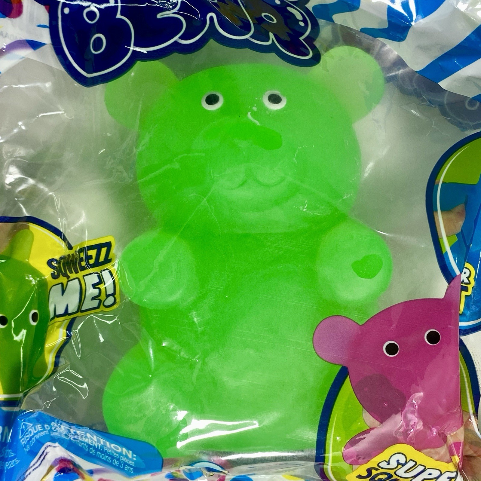 ORB Jelly Bear 5″ Large Squishy Fidget Toy Lot of 4 Pink & Green