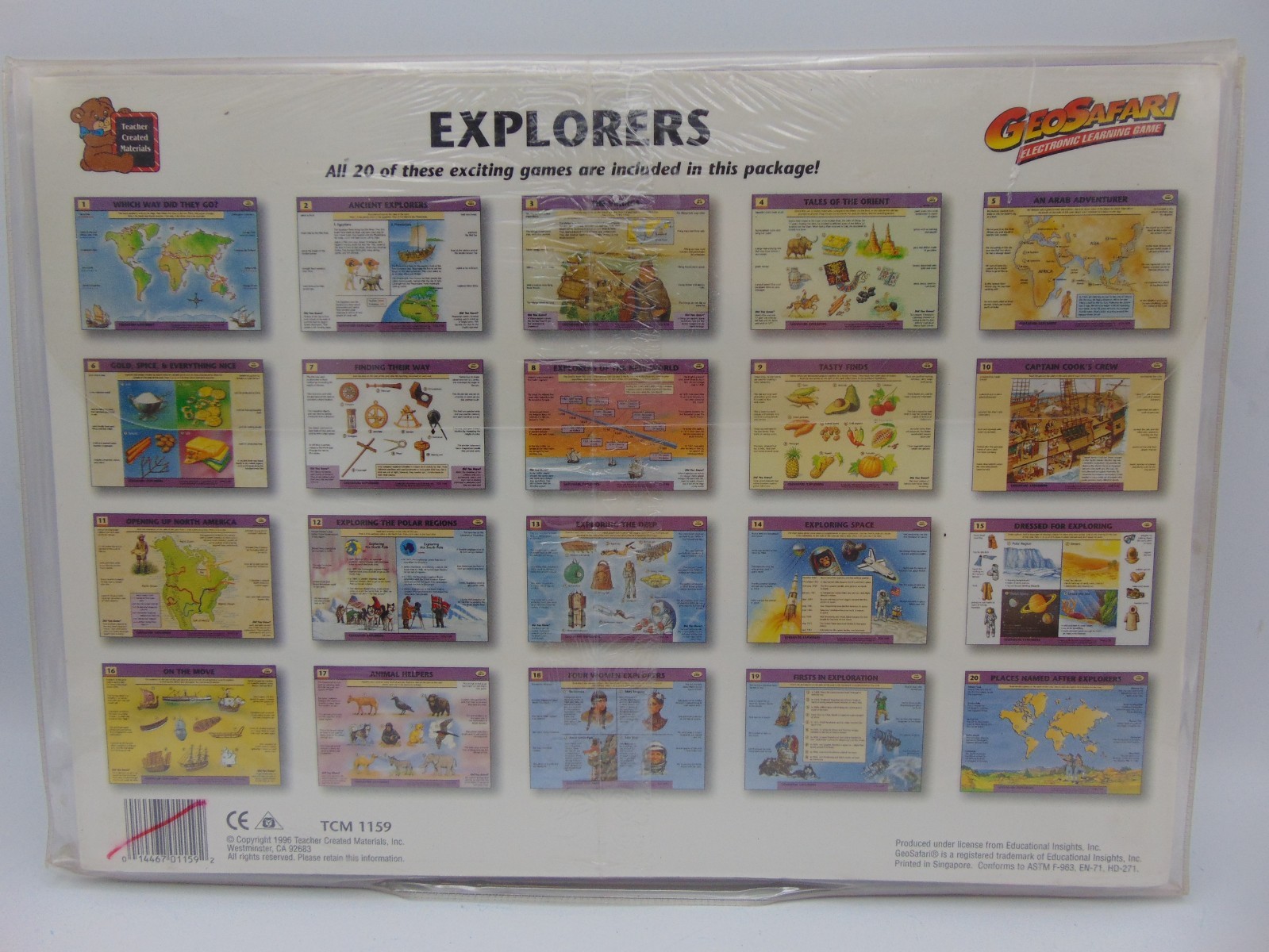 GeoSafari Electronic Learning Game Card Sets Explorers TCM 1159 Homeschool