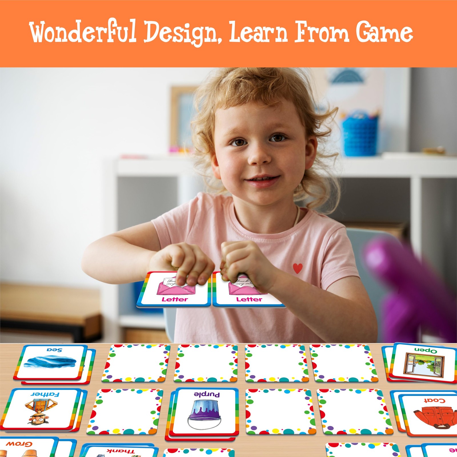 Memory Matching Game, 72 PCS Sight Words Matching Cards for Kids, 36 Pairs Me…