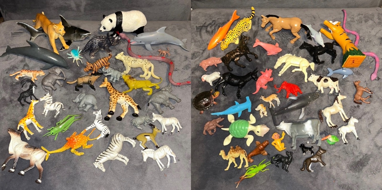 HUGE Mixed Lot Safari K&M Wildlife Sea Creatures Vintage & New Figures Toys LOOK