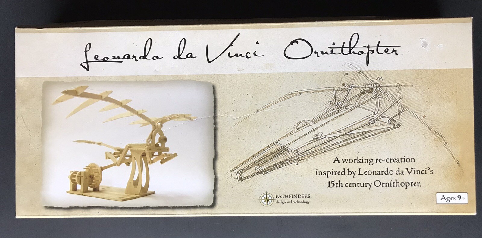 NEW Leonardo Da Vinci Ornithopter Wooden Construction Model Kit NIB Gift Idea