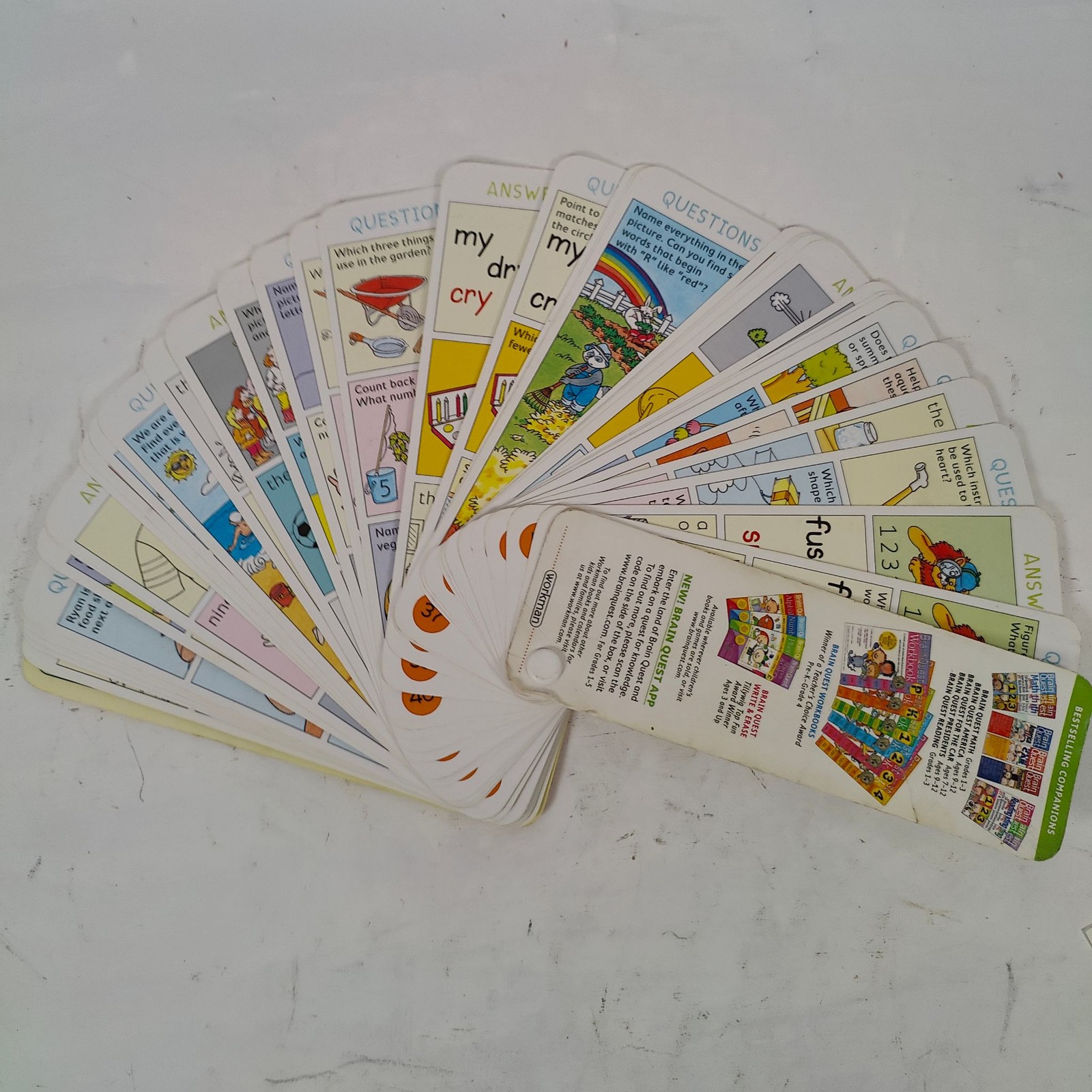 Brain Quest Flash Cards Deck 1 Kindergarten Ages 5-6 300 Q&A Preschool Workman