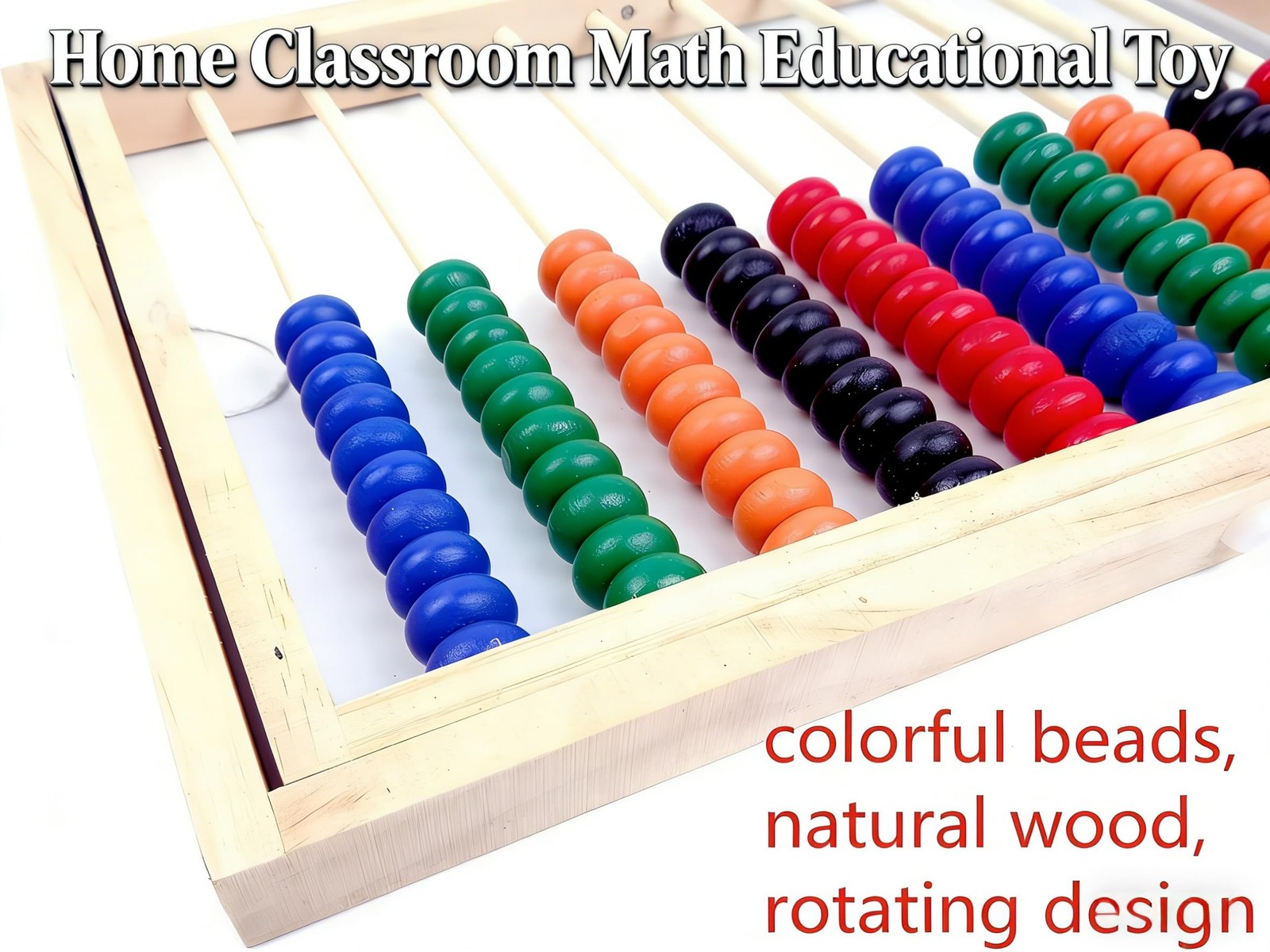 MAGIKON Wooden Abacus, 10 Rows Counting Frame 11.5in for Math | Wood, 11.5in, 10