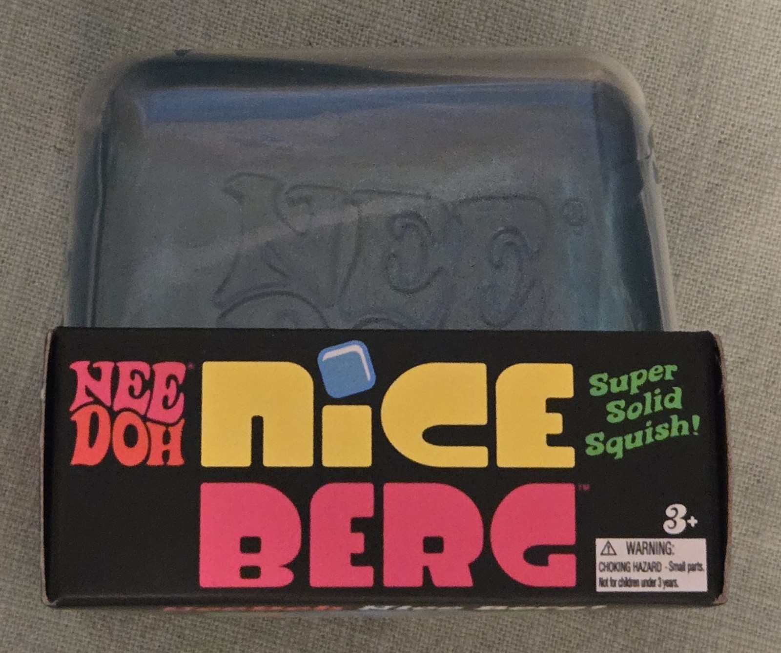 Authentic NeeDoh Nice Berg Blue XL Giant Nee Doh Niceberg Solid Squish Cube