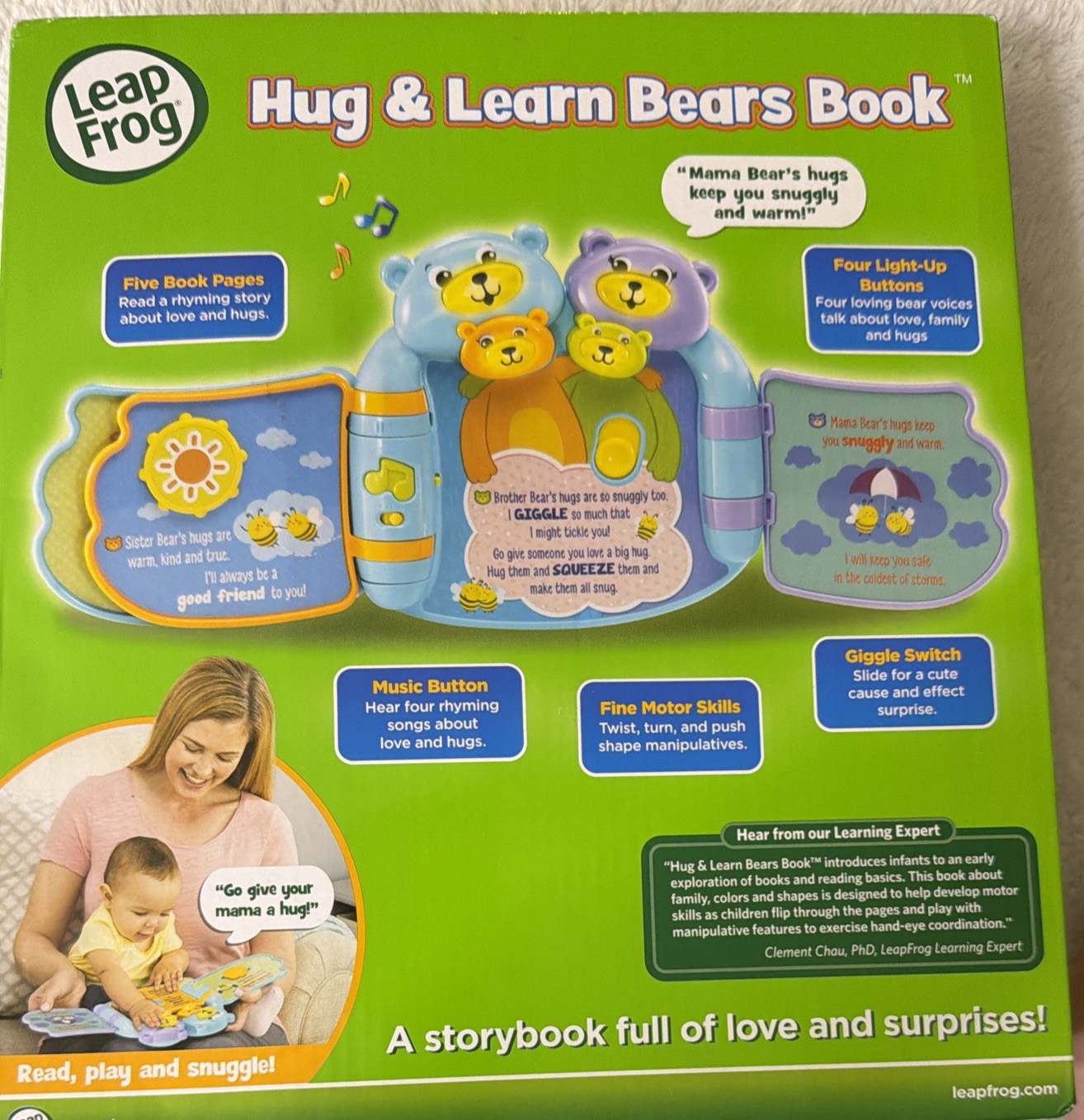 Leap Frog Hug & Learn Bears BOOK Electronic Activity Book NIB New 6 Months +