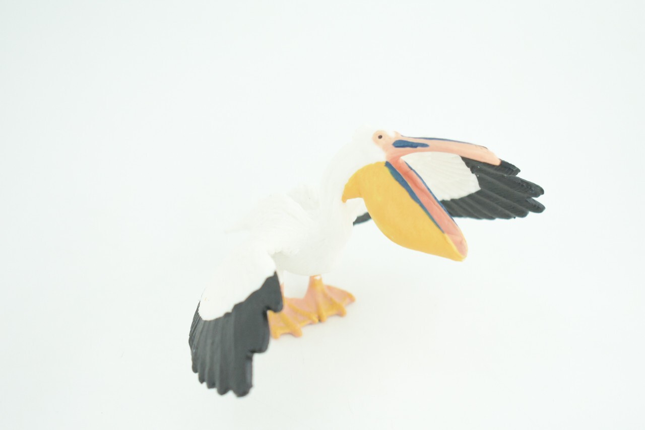 Pelican with Open Mouth Toy, Realistic Hand Painted Rubber, 4 Inches CH945 BB208