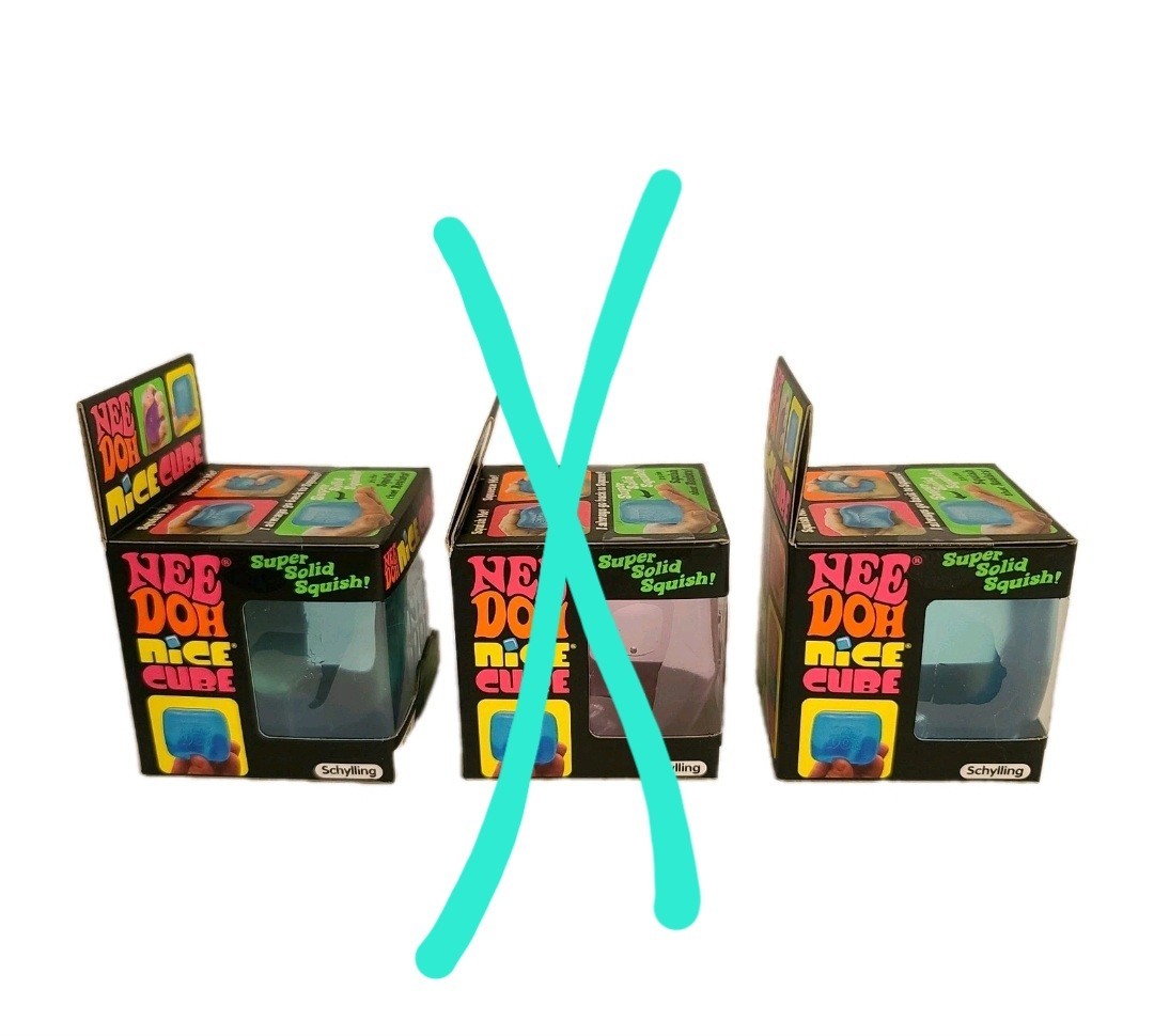 Nee Doh Nice Cube Schylling Super Solid Squish Toy Blue Purple