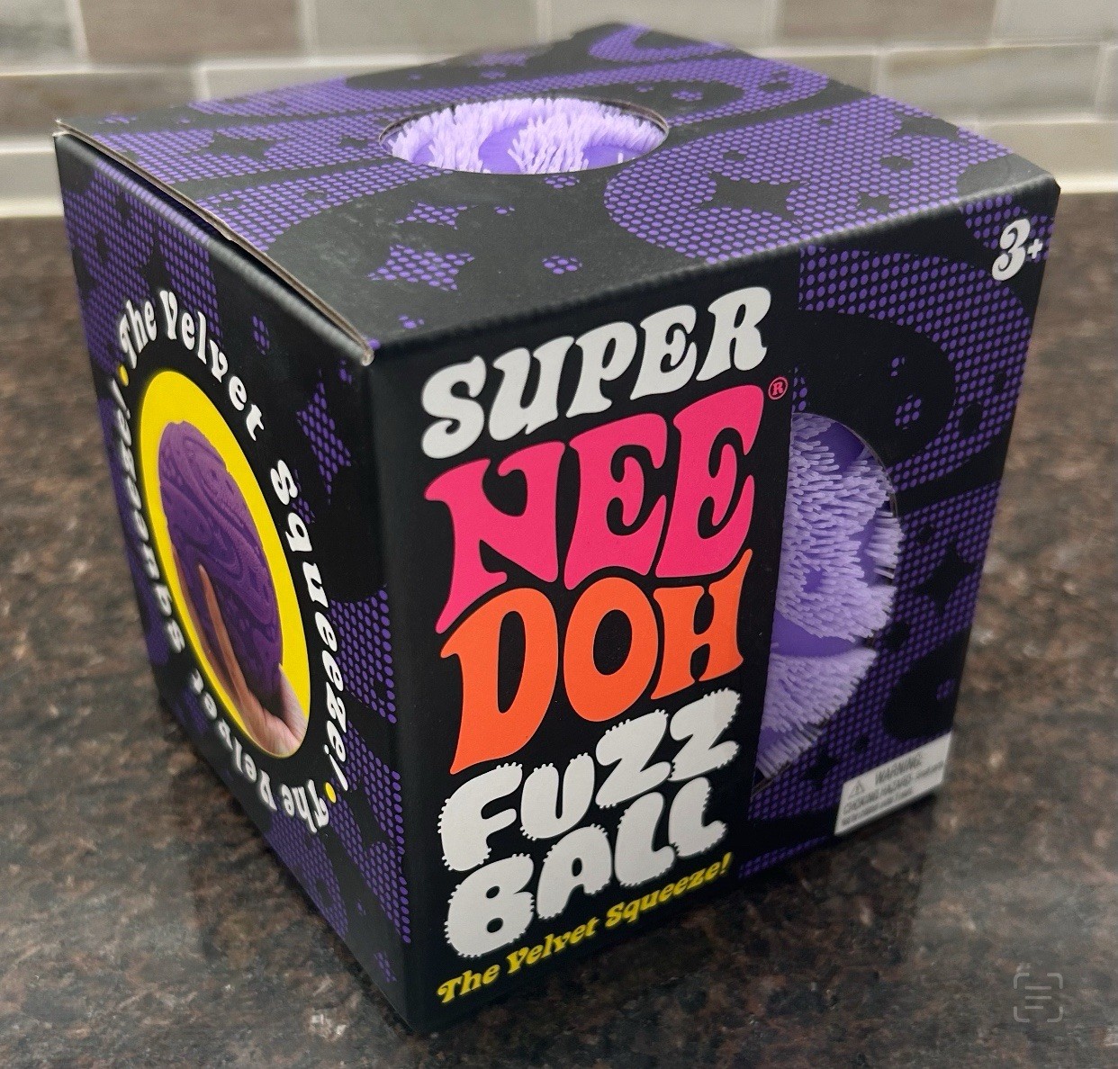 Super NeeDoh FuzzBall The Velvet Squeeze Toy Purple **BRAND NEW**