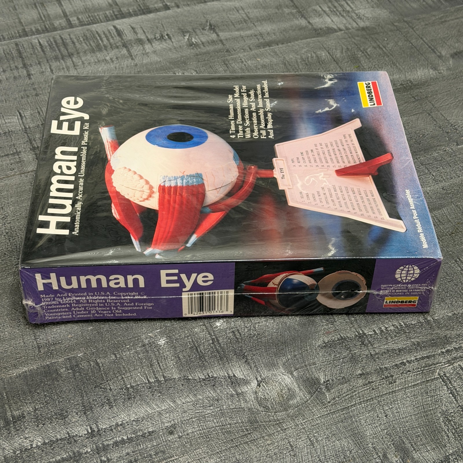 New 1987 Lindberg Human Science – Human Eye Unassembled Plastic Kit – NEW/SEALED