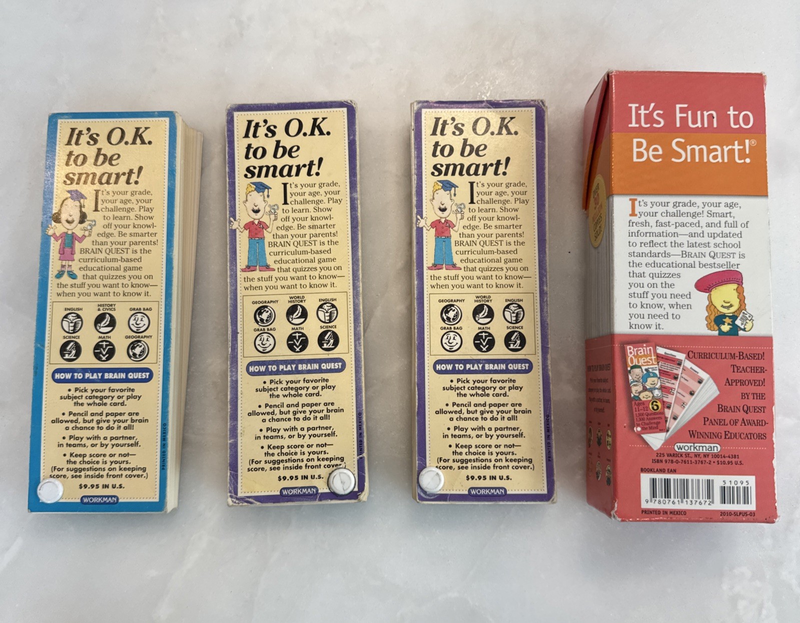 Vintage Brain Quest Learn Q & A Grades 5 & 6 Question 5th 6th 1992 2005 Lot Of 5