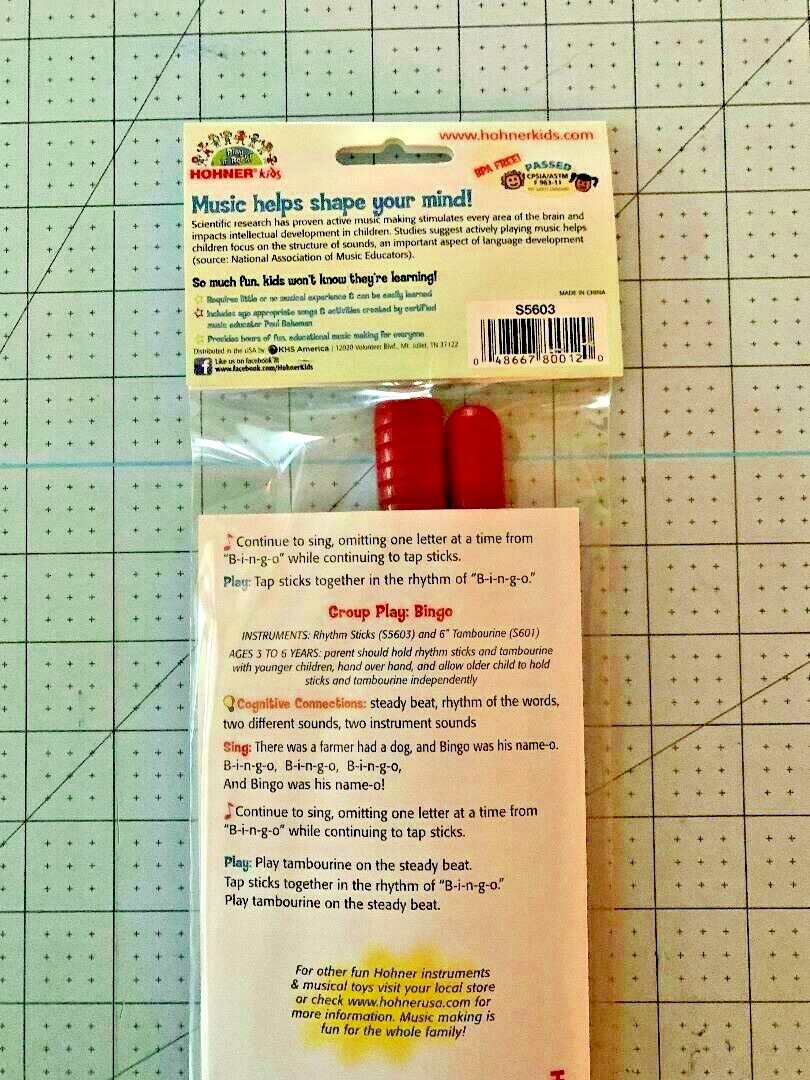 Musical Toys for Kids, Rhythm Sticks, Preschool 3-5 years, 1 set