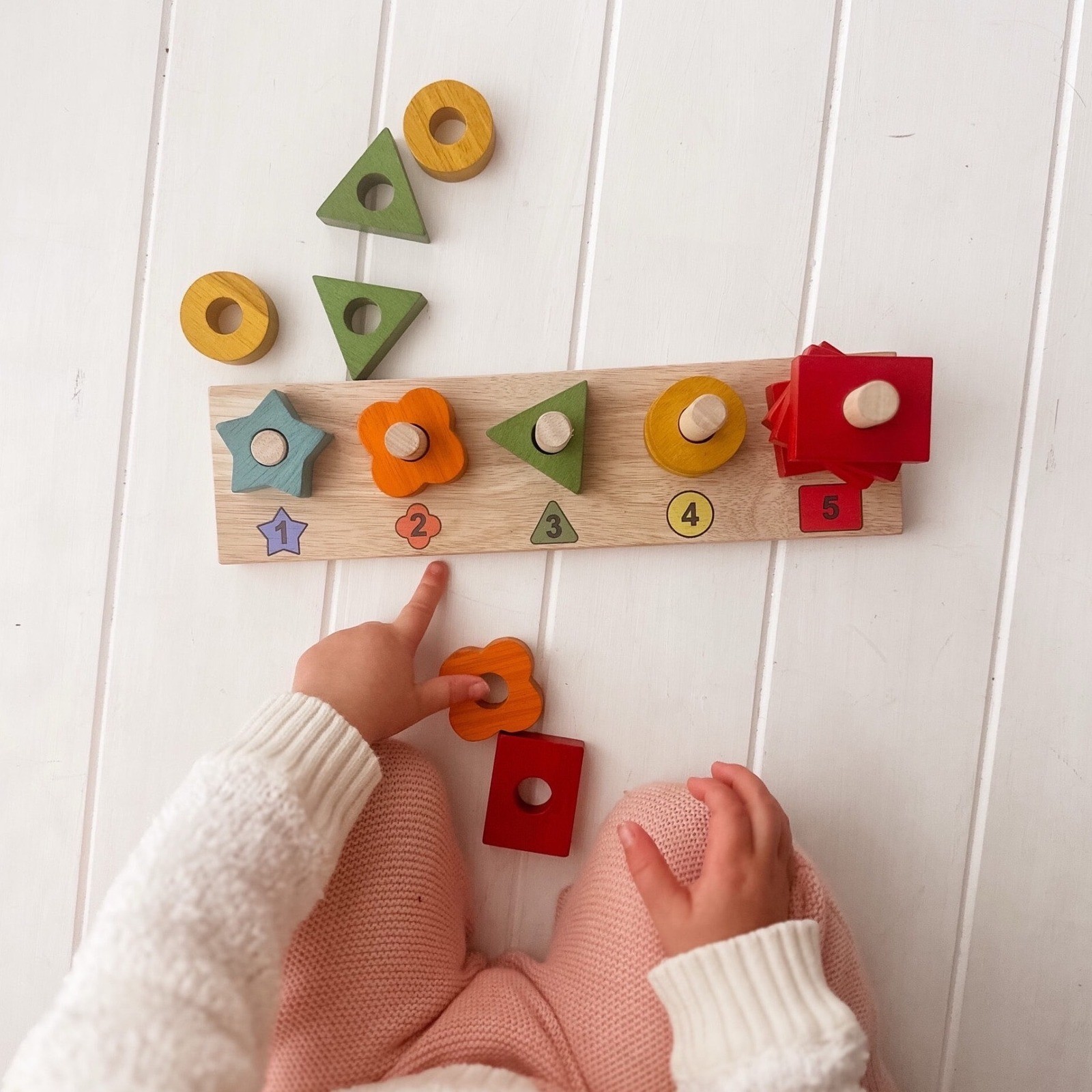 Qtoys Australia Wooden Counting Stair Educational Math Toy Montessori New
