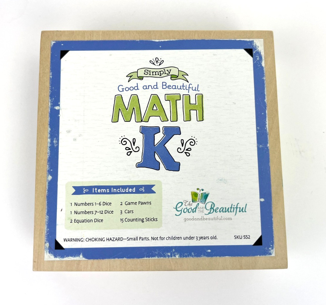 The Good and the Beautiful Simply Good and Beautiful Math K Wooden Box EUC