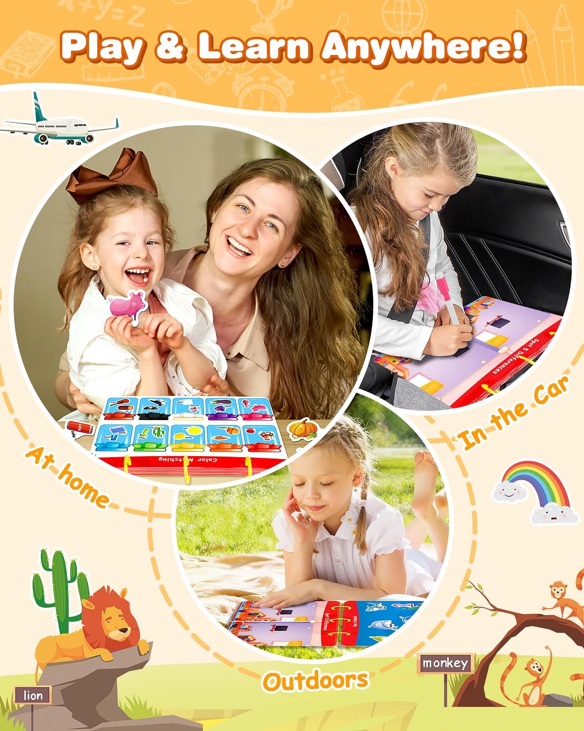 Montessori Preschool Busy Book for Toddlers – Activity Books for Ages 3-5 – P…