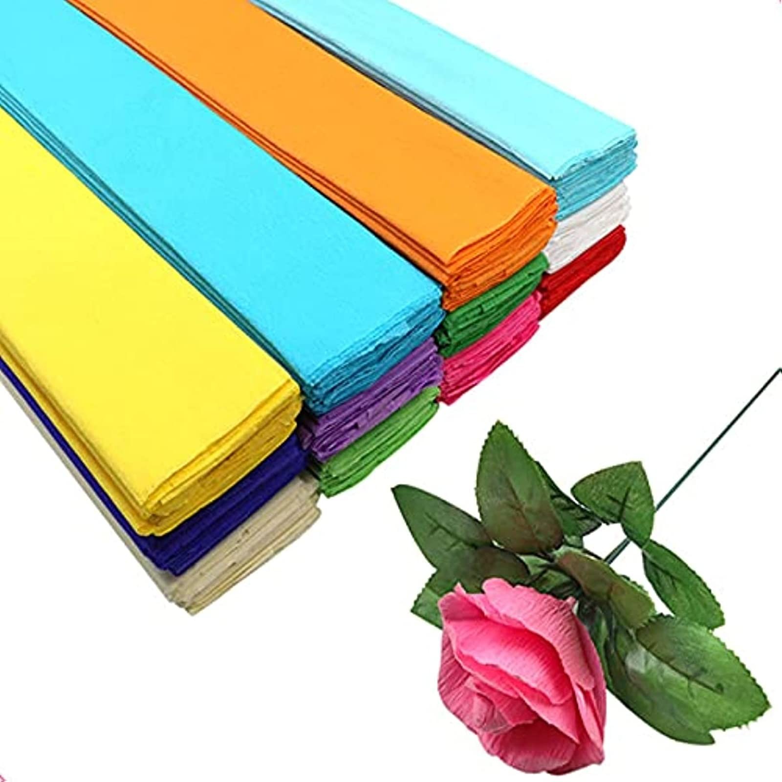 Premium Crepe Paper Party Streamers 21 Assorted Colors, Large 20 multicolor