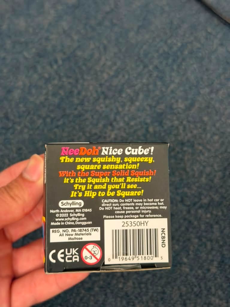 NeeDoh Nice Cube Blue New Sealed 100% Authentic Squishy Stress Toy Fast ship USA