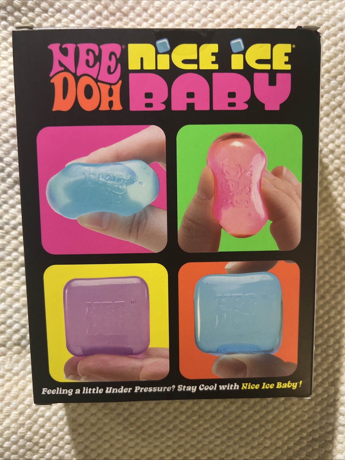 NeeDoh Nice Ice Baby 4 pack, Set of Four Nee Doh Mini Nice Cube Pink Blue Purple