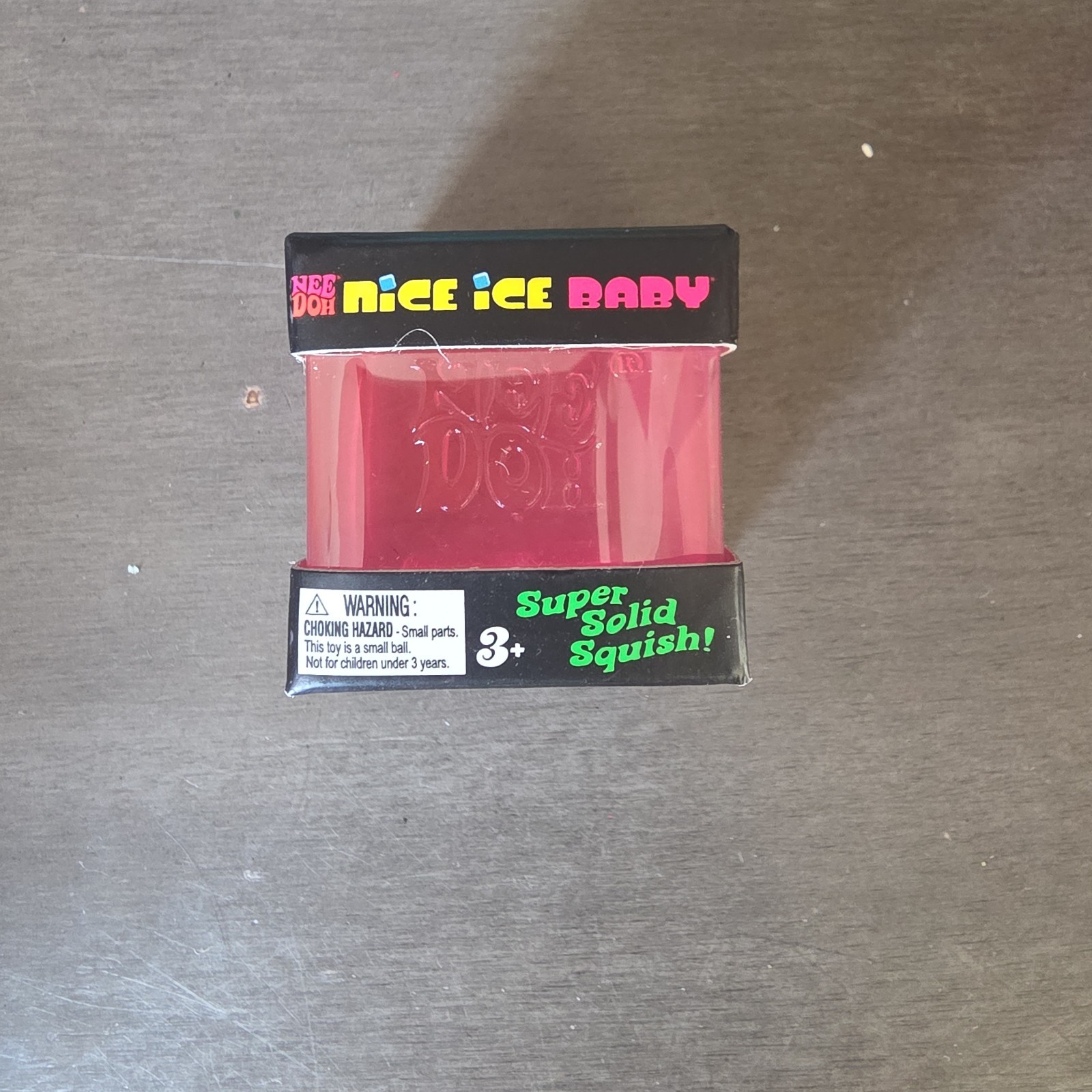 Schylling NeeDoh Nice Ice Baby Super Solid Squish Mini Cube Pink