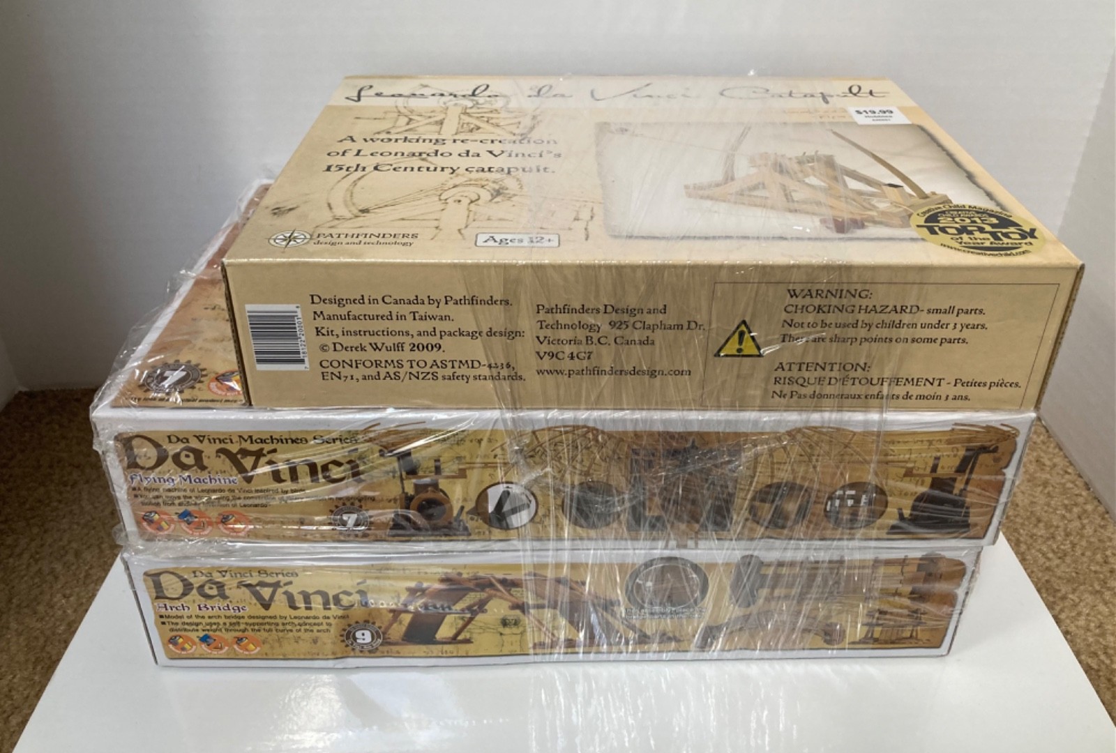 Da Vinci Model Kit Lot – Catapult, Arch Bridge, Flying Machine, Clock