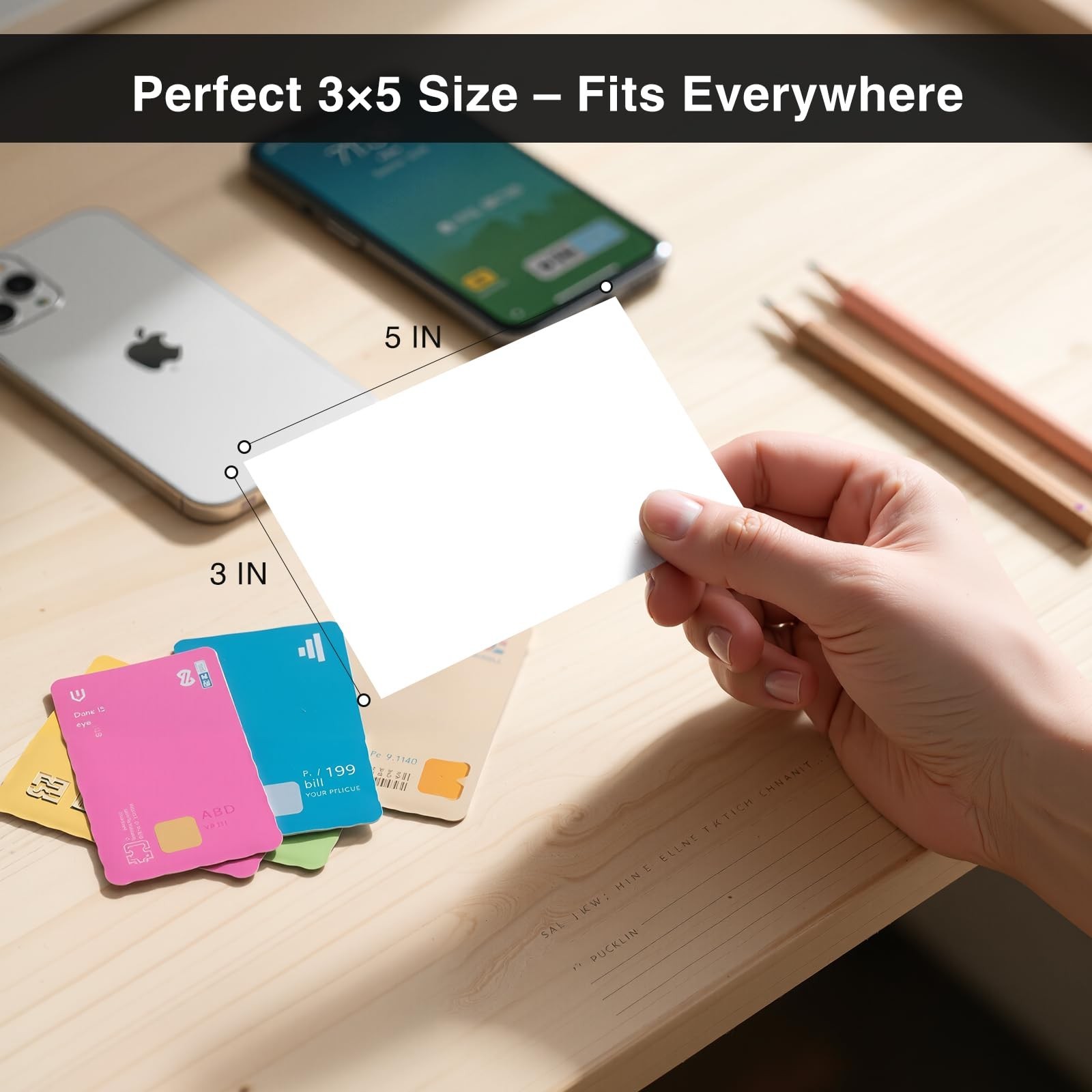 300 Count Blank Index Cards 3×5 Inch White Flash Cards Colored Cardstock, Unr…