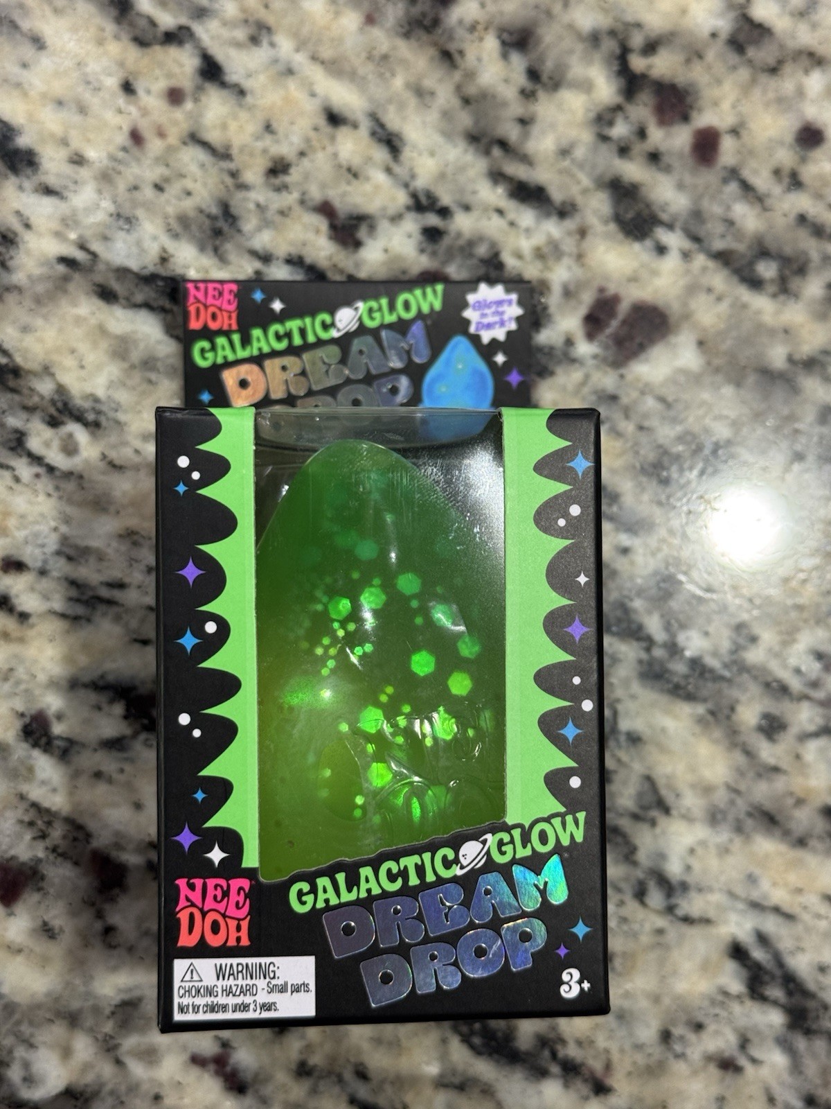 Nee Doh Galactic Glow Dream Drop Tactile Sensory Squeeze Toy Green 4-7
