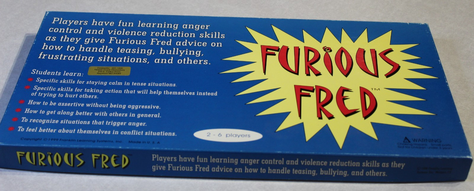 Homeschool Franklin Learning System Furious Fred Gr 2-5 Interactive Board Game